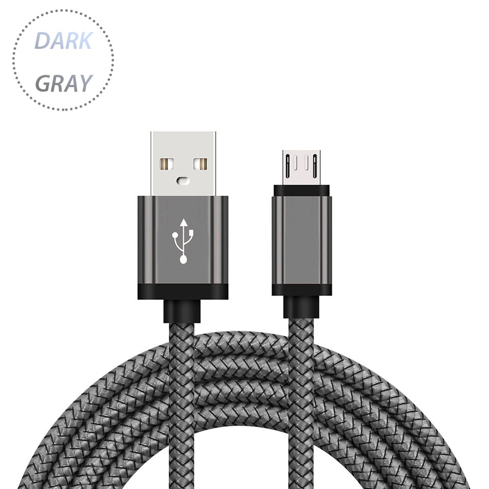 Kabel Data / Charger Micro Usb Fast Charging Bahan Nilon Panjang 1 / 2 / 3 Meter Untuk Android