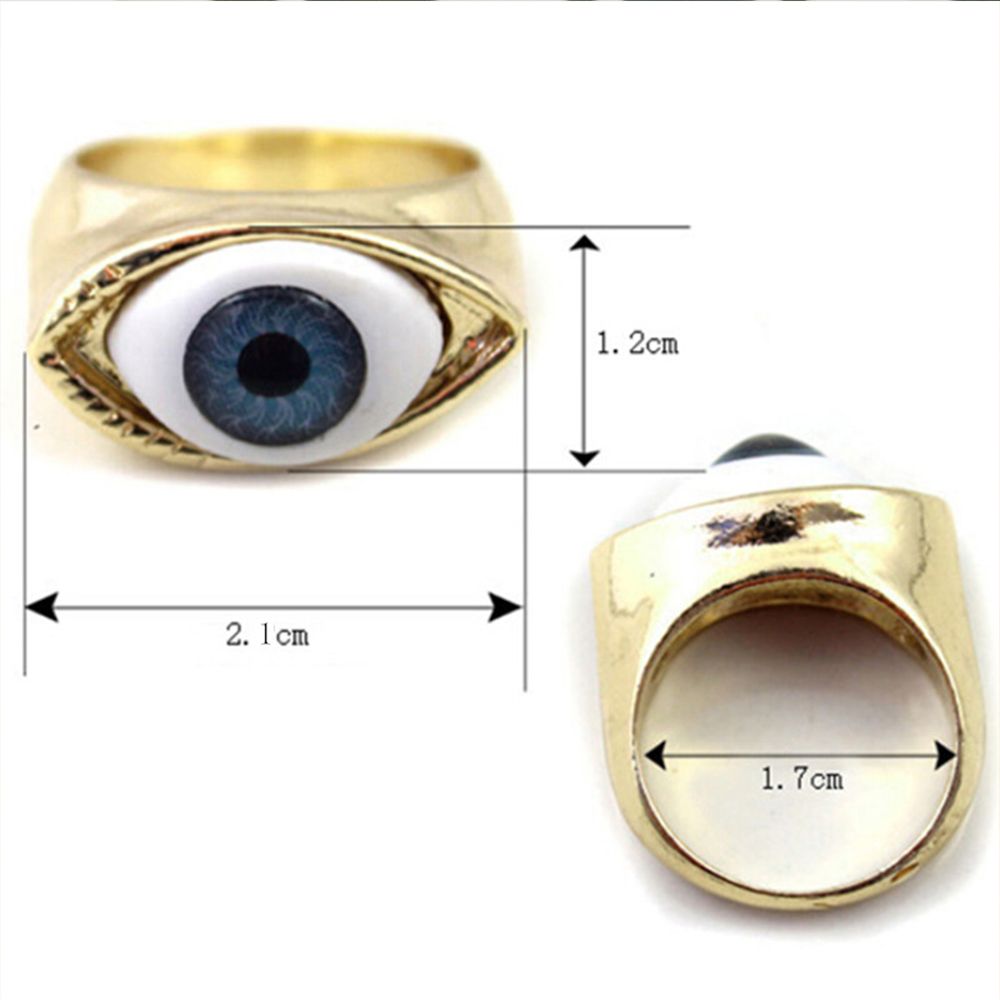 Mxbeauty Cincin Bentuk Mata Warna Biru / Coklat Model Vintage / Gothic Untuk Unisex