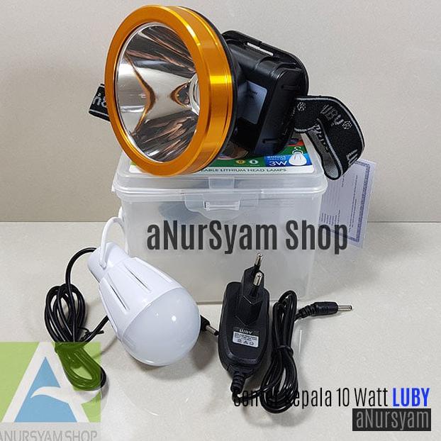 Senter Kepala 10 Watt LUBY L-2830K Cahaya Kuning Bonus LED 3 Watt anursy44 dijamin