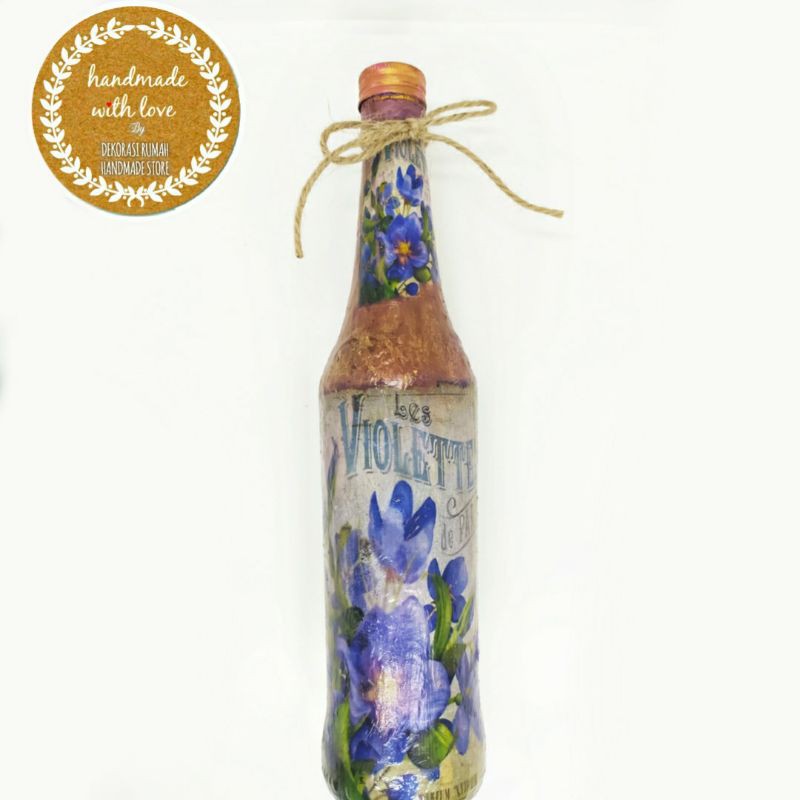 VAS BUNGA KACA TALI RAMI/BOTOL HIAS DEKORASI RUSTIC BUNGA KERING AESTHETIC