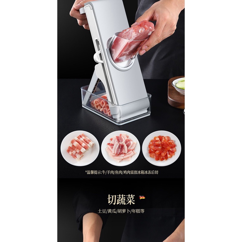 (BOW) Alat Pengiris Sayur Mandolin Pemotongan Daging Buah Manual Multifungsi Safety Slicer