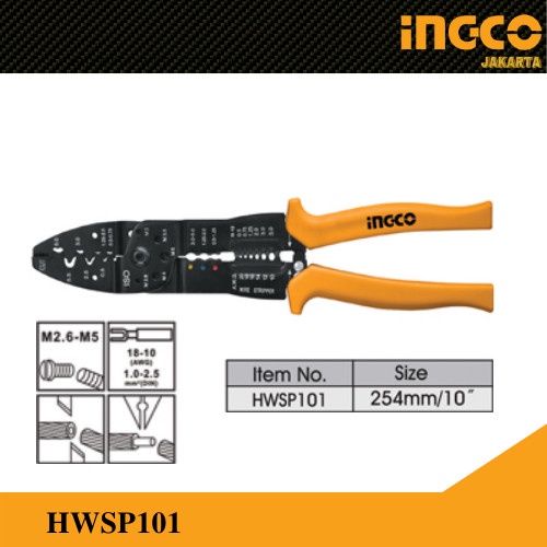 Tang Kupas Kabel (10&quot;) / Tang Crimping / Wire Stripper INGCO HWSP101