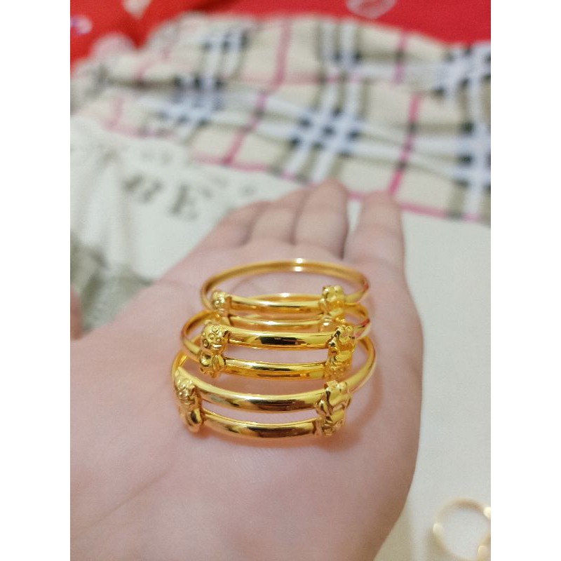 GELANG SELOT ANAK HELLO KITTY PERAK LAPIS MAS 24K