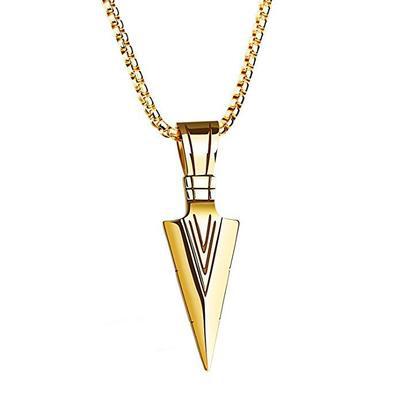 Korean style arrow necklace stainless steel pendant short keel chain men's retro jewelry