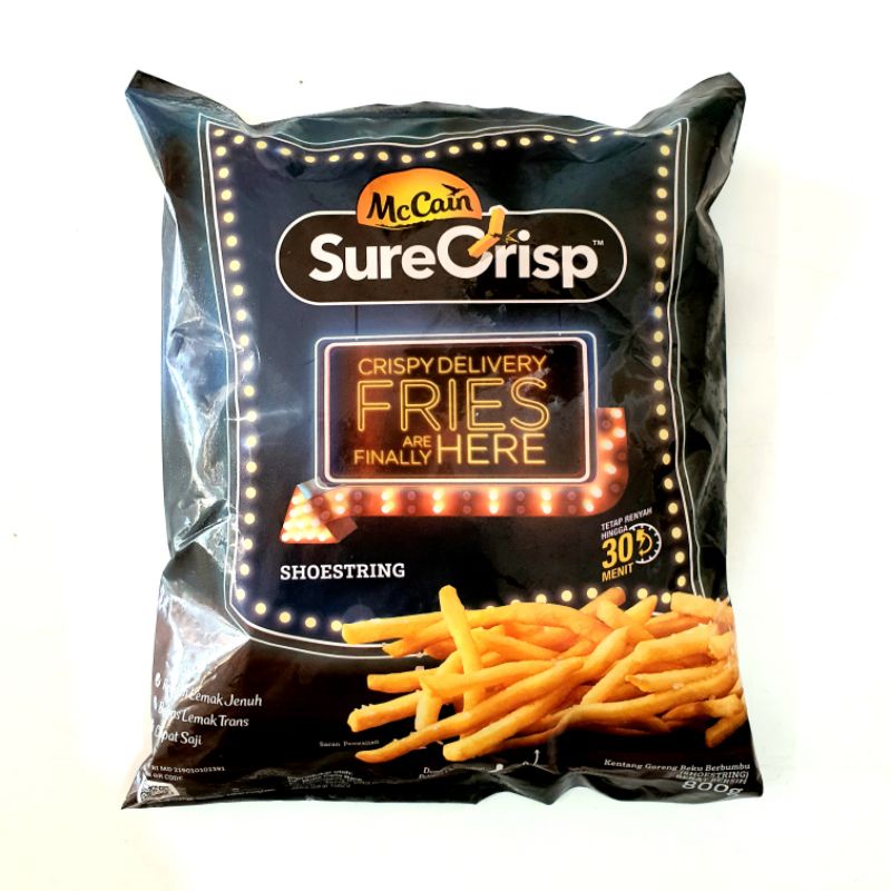 Mc Cain Sure Crisp Kentang Shoestring Rasa Keju 800g