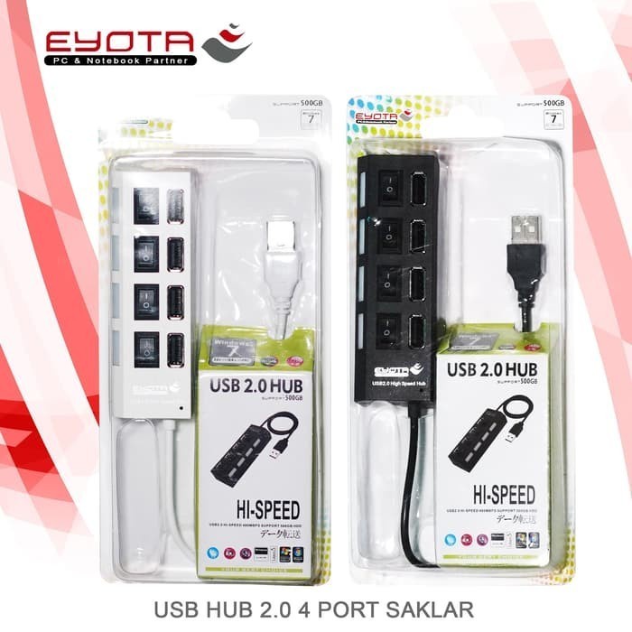 USB Hub 4Port USB 2.0 with Switch On/Off