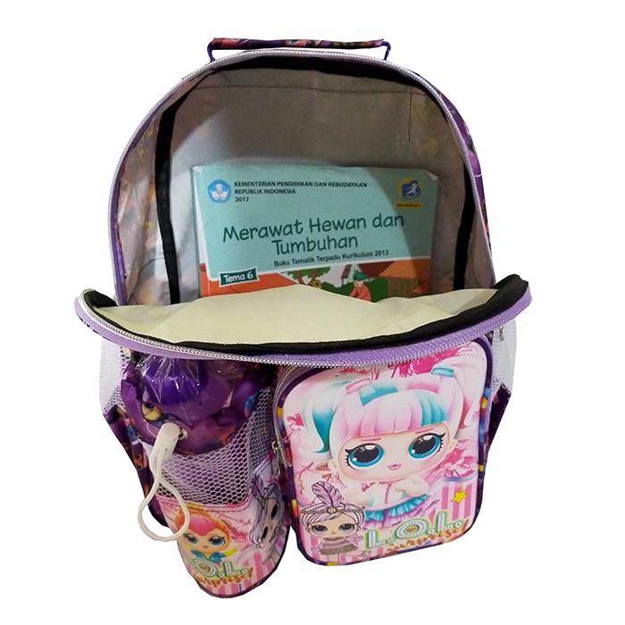 Tas Ransel anak SD karakter LOL free botol