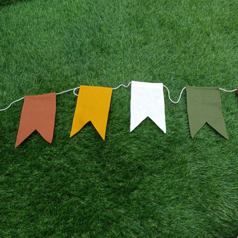 Bunting Flag Kain Aesthetic Earth Tone 2 meter - Nordic Wall Hanging Decoration - Kids Room Decoration - Dekorasi Kamar Anak #mainkayoo