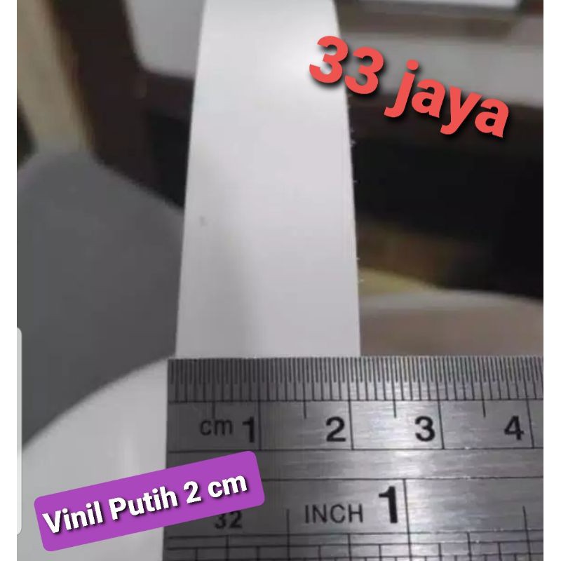 Vinil Edging PVC Sheet Triplek Putih 2 cm per meter