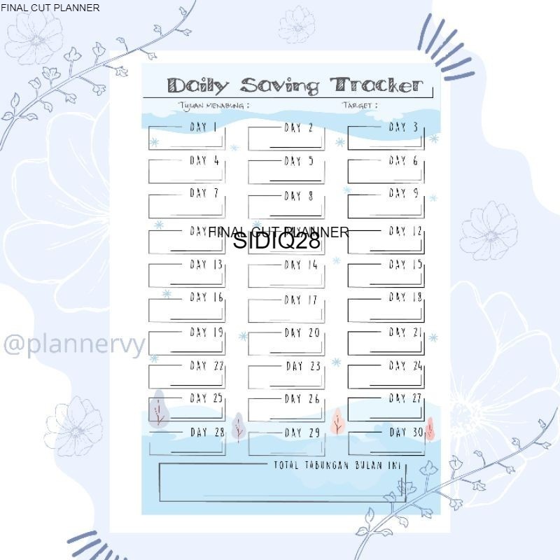 

CATATAN TABUNGAN I Loose Leaf / ISI BINDER BY FINAL CUT PLANNER