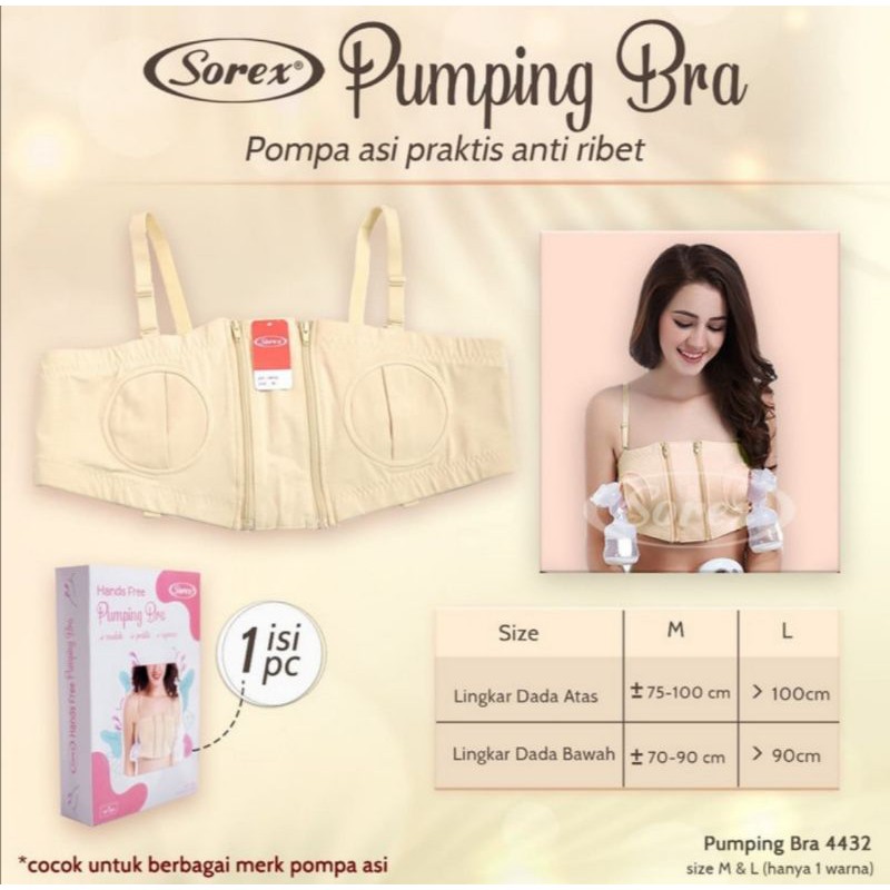 Bh menyusui untuk pompa asi Sorex 4432 hands free pumping bra