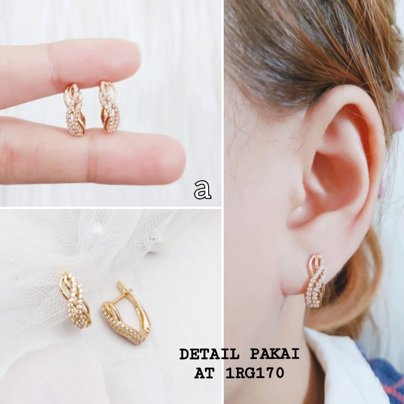 Anting Titanium Clip Permata Wanita Anti Karat Anting Terlaris Xupblink Jewelry