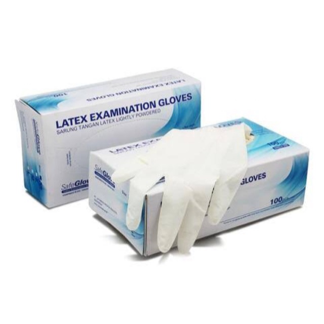 SARUNG TANGAN LATEX PUTIH POWDER SAFEGLOVE #AMG