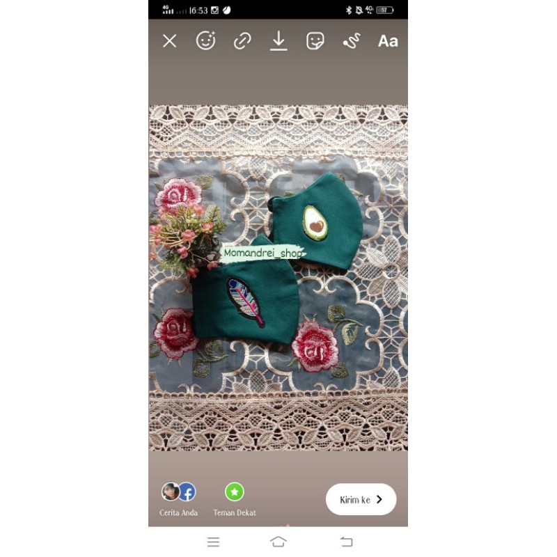 Masker Kain Waterproof Bordir Custom