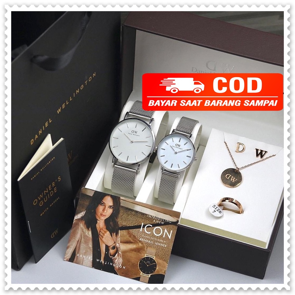 satu set perhiasan jam DW super mewah wanita pria