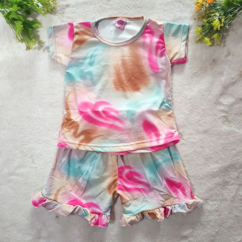 Setelan tye die anak 1 2 3 4 tahun tie die cewek perempuan terlaris