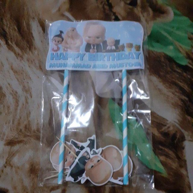 Hiasan Kue Cake Topper Birthday C1 Boss Baby Isi 7