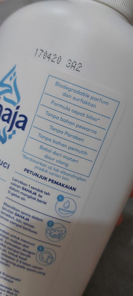 Sahaja Sabun Cuci Piring 720 Ml Plus Hadiah & Kemasan Botol 650 Ml