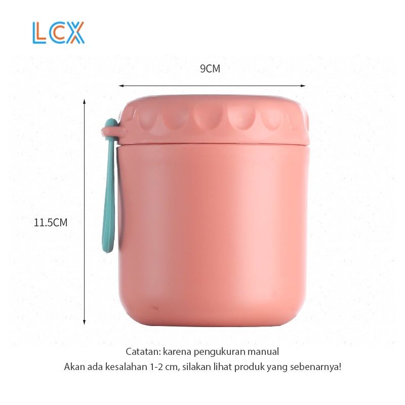 LCX Gelas Soup &amp; Ice Multifungsi Cangkir sup Anti Tumpah Panci sup Portable Free Sendok BPA Free VS-78