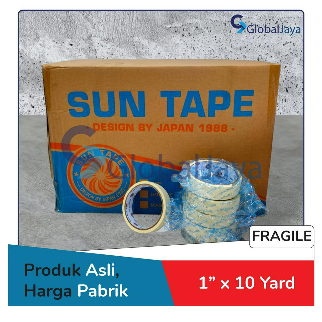 

[1 DUS] LAKBAN KERTAS MASKING TAPE SUN TAPE 1" x 10 YARD LAKBAN 1 INCH