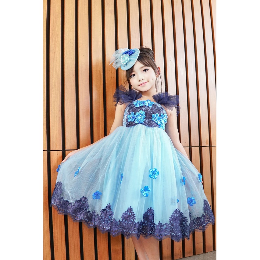 Dress party anak hias brukat BUTIK COLLECTION