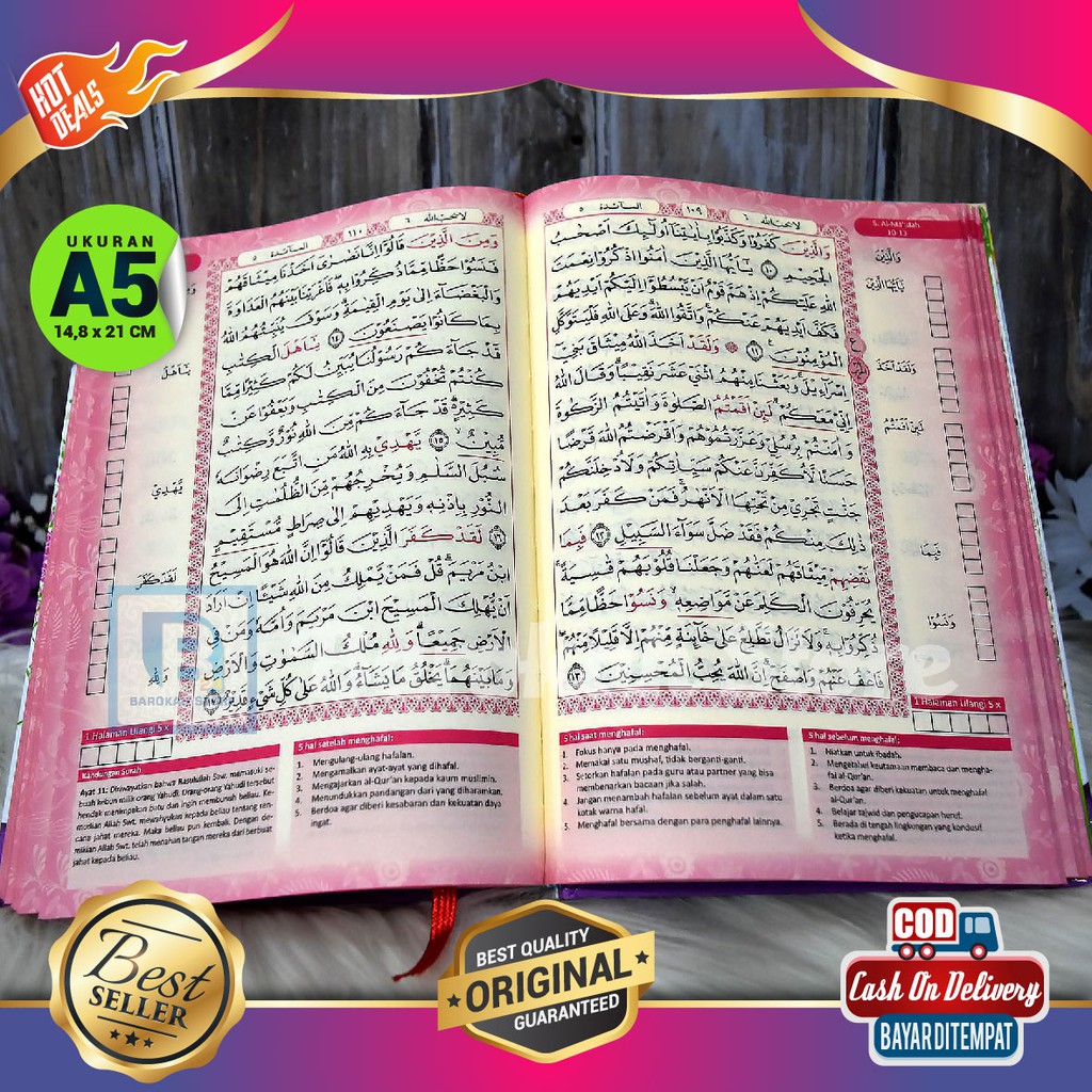 Pink -[BEST SELLER]- Al Quran Wanita Hafalan A5 Jabal - Al Quran Hafalan - Al Quran Wanita