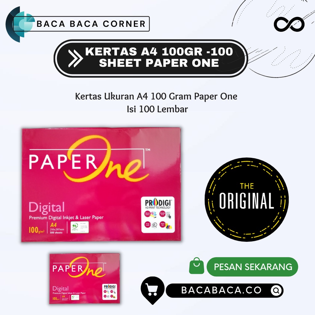 

KERTAS A4 100GR -100 SHEET PAPER ONE