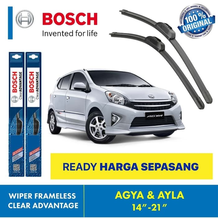 Wiper Blade Agya Ayla New BOSCH frameless ADVANTAGE 14-21&quot; ORIGINAL