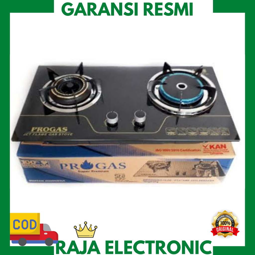 Kompor tanam kaca gas progas PG 569 dengan 2 Tungku