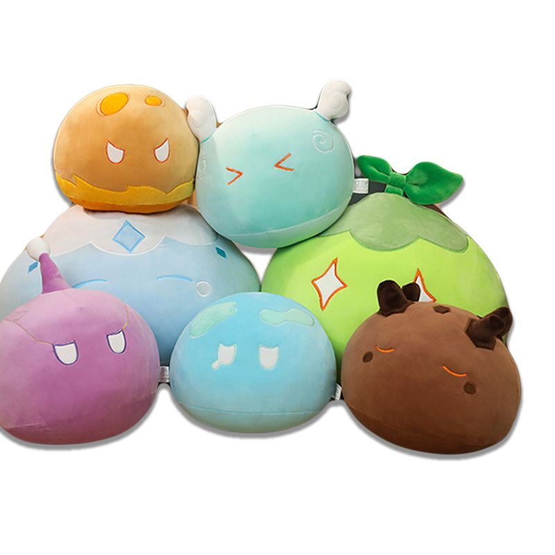 Impact Slimes Genshin Plush Toy Boneka Bantal Cushion Anemo Geo Pyro Cryo