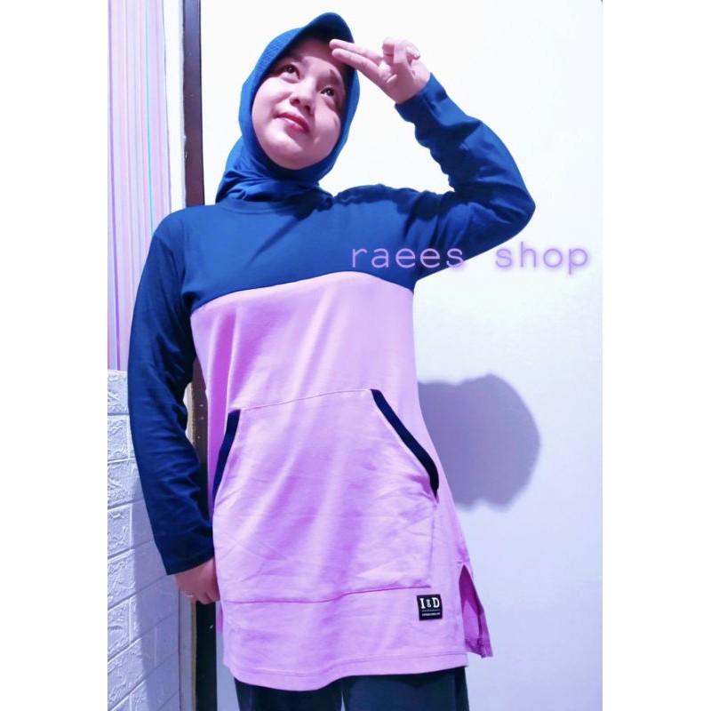 KAOS TUNIK SAKU TERBARU WARNA LILAC NEVY