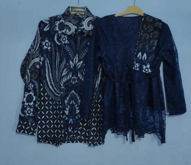 Batik Couple Kebaya Tunangan • Set Kebaya Lamaran • Couple Kemeja Batik Pria