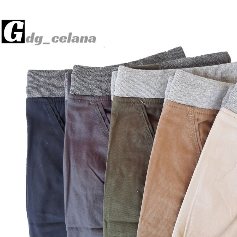 CELANA CHINOS JUMBO PENDEK KARET, BAHAN TWILL COMBED STRET (size 28-40)