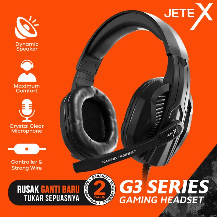 HEADPHONE EARPHONE GAMING JETE G3