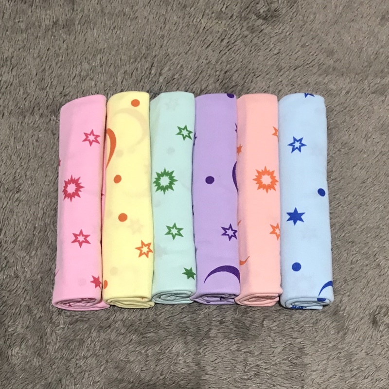 1 PAK (6PCS) BEDONG KAOS RAINBOW / SELIMUT BAYI KATUN TERMURAH