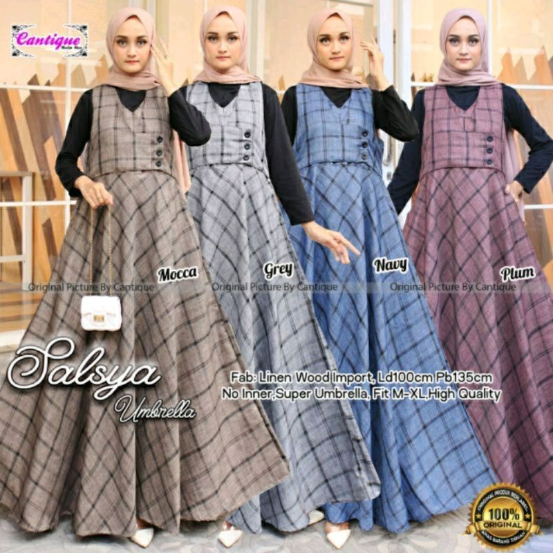 OUTER DRESS WANITA / OUTER PANJANG MUSLIMAH / OVERALL DRESS PANJANG MUSLIMAH / OUTER DRESS TERBARU