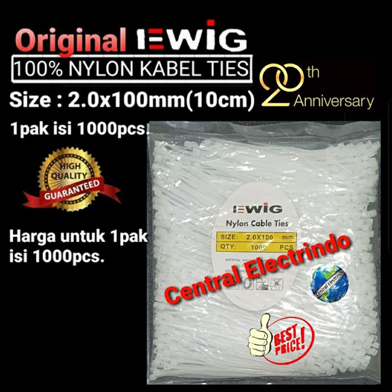 Kabel Ties EWIG 2.0X100mm(10cm) 1pak isi 1000pcs.