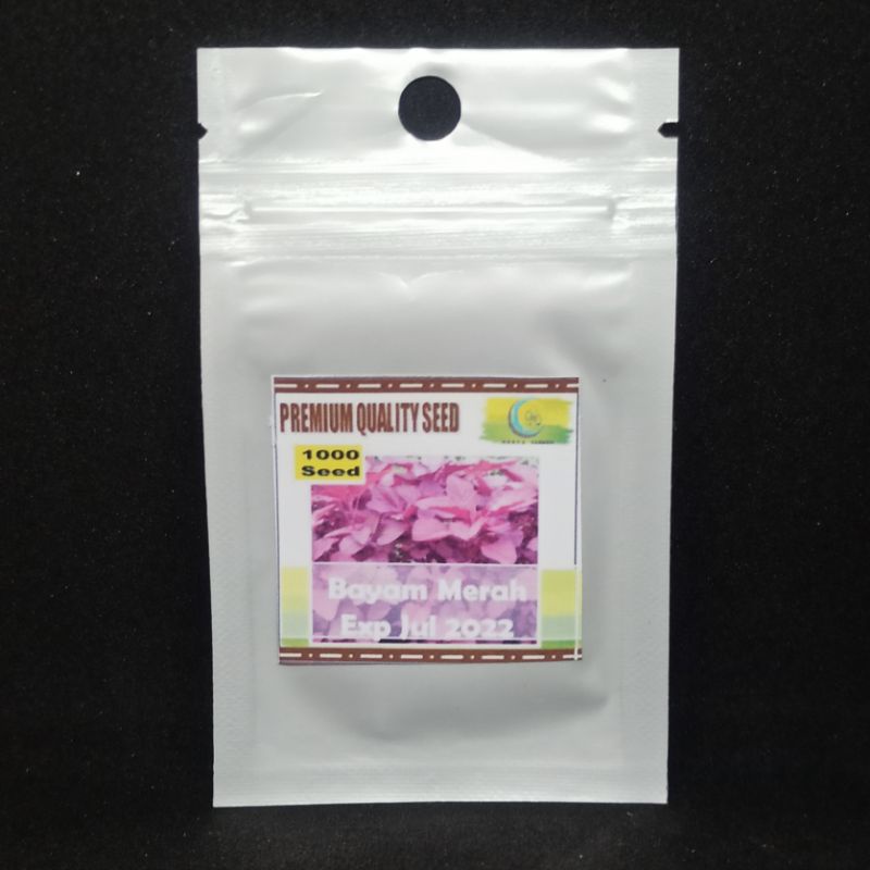 Benih Biji Sayur Kangkung Bayam Selada Sawi Kemangi Seledri Daun Bawang Kubis Kembang Kol Brokoli Wortel Cabe Cabai Tomat Paprika Terong Kacang Panjang Buncis Timun Labu Pare Oyong Gambas-Bayam merah 1000 bj
