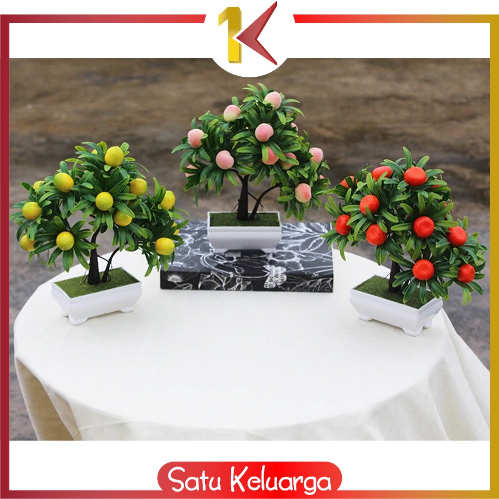 SK-C170 Ornamen Pot Buah Tanaman Hias Plastik Murah Bunga Hiasan Dekorasi Rumah Artificial Plant-1