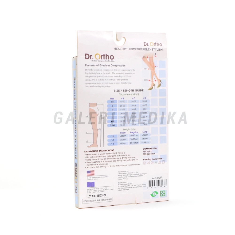 Dr. Ortho A-8002 Stocking Varises Under Knee Open Toes - Stocking Kesehatan