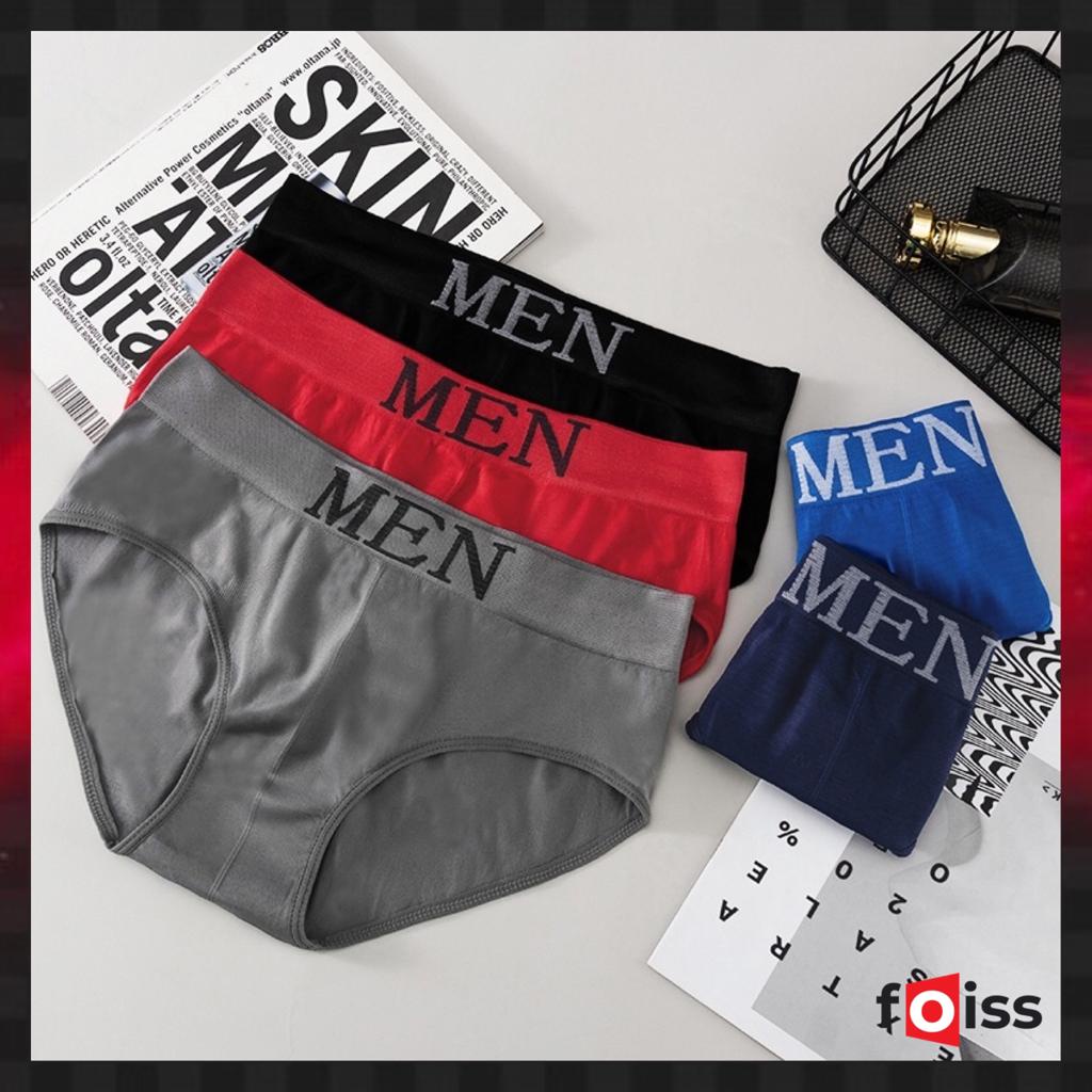 ✅𝐅𝐎𝐈𝐒𝐒® Celana Dalam Pria Men Bahan Nilon Halus FREE SIZE Import Men Underwear 1205