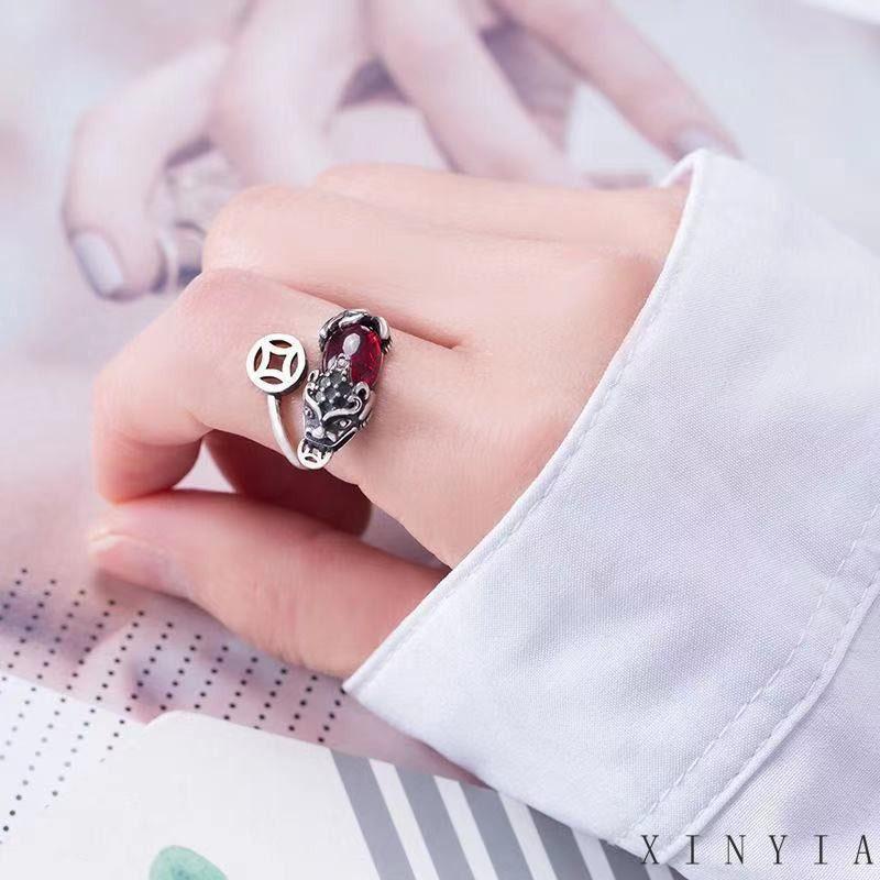 Cincin Model Terbuka Desain Fortune Gaya Retro