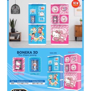  Lemari  Pakaian Hello kitty Doraemon NAIBA  KUNCI BONEKA 3D 