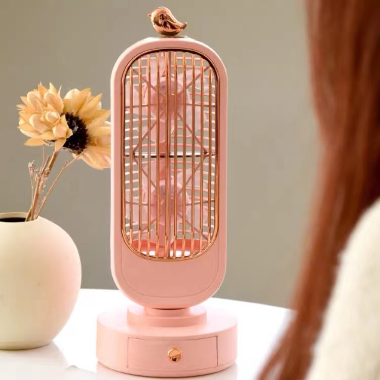 Kipas Angin Retro Fan 5V 2000mAh Rechargeable 3 Kecepatan Angin