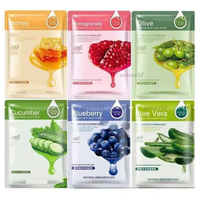 ROREC / HCHANA NATURAL SKIN CARE MASK MASKER SHEET &amp; ROREC SNAIL MASK / MASK SHEET