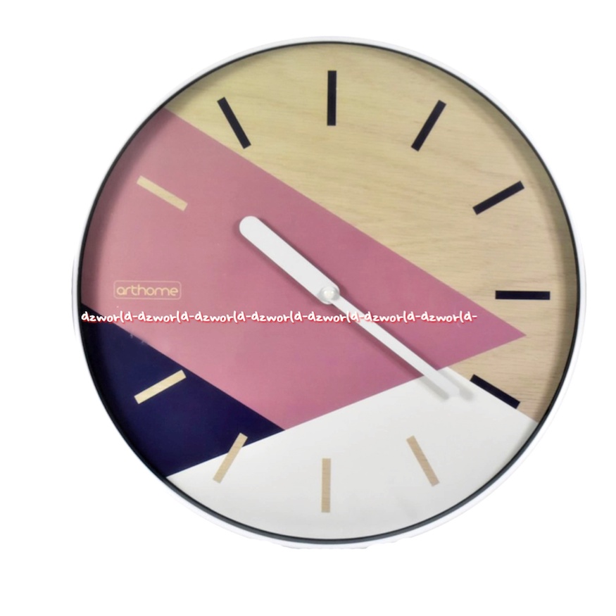 Arthome Wall Clock Triangle Colorfull 35cm Jam Dinding Bulat Pink Art Home Wals Clocks Color Full Pink Gold