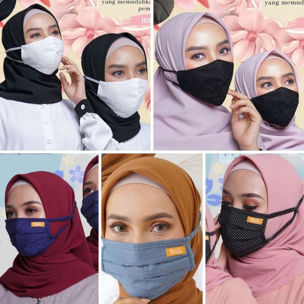 READY STOCK MASKER NIBRAS || MASKER KAIN || MASKER HIJAB 2PLY ORIGINAL