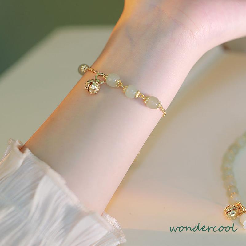 Niche desain pacar gaya country gold bell pendant gelang gelang hadiah khusus-Won