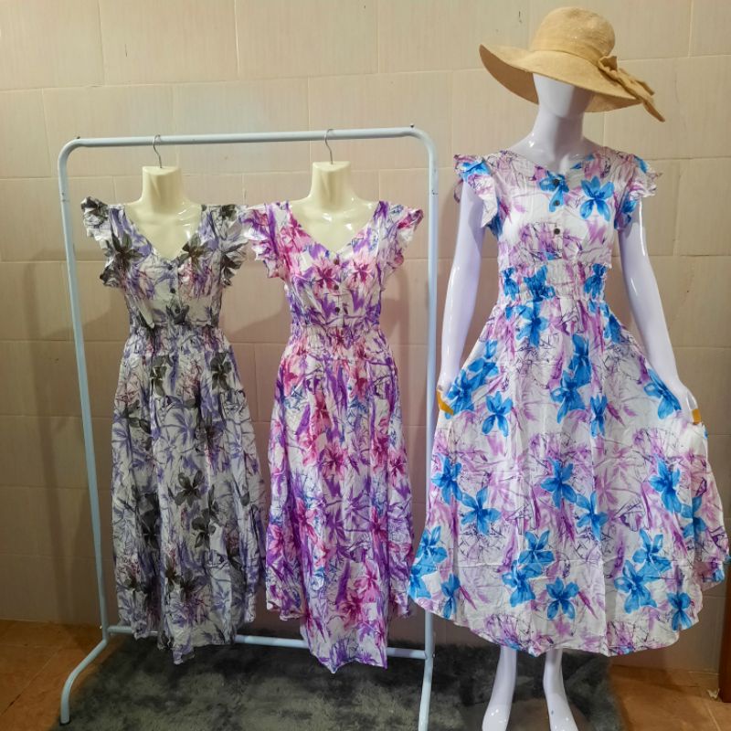 dress moza lengan kancing