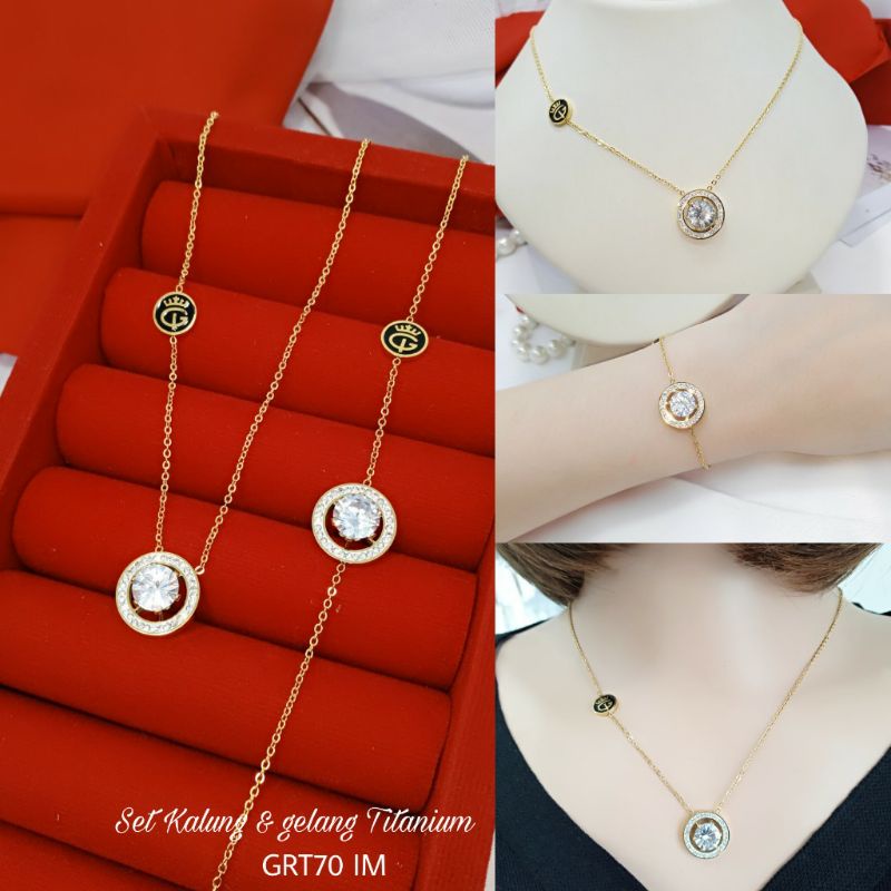 set Kalung Titanium Dan Gelang Titanium GRT70 IM